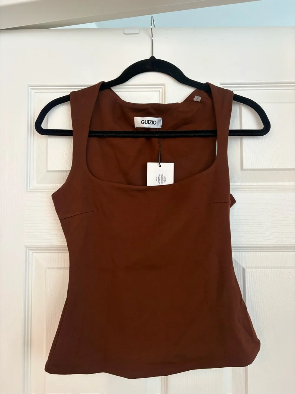 Guzio Brown Square-Neck Tank Top - Picture 2 of 4